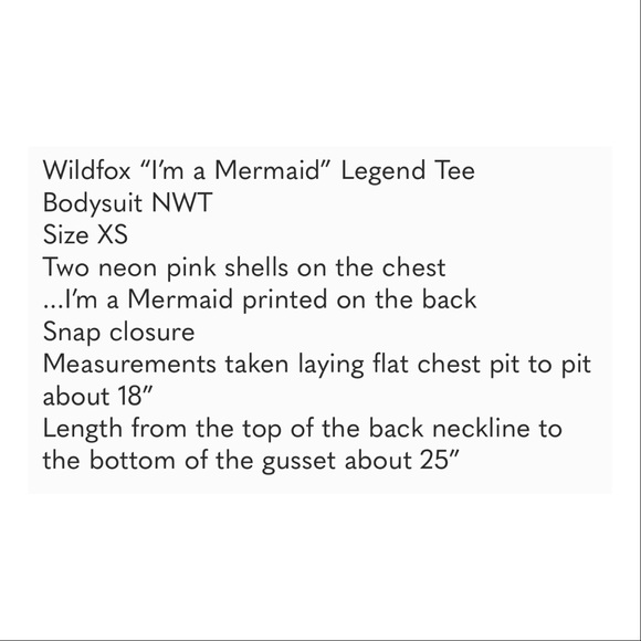 NWT Wildfox I’m A Mermaid Short Sleeve Bodysuit - Picture 11 of 11